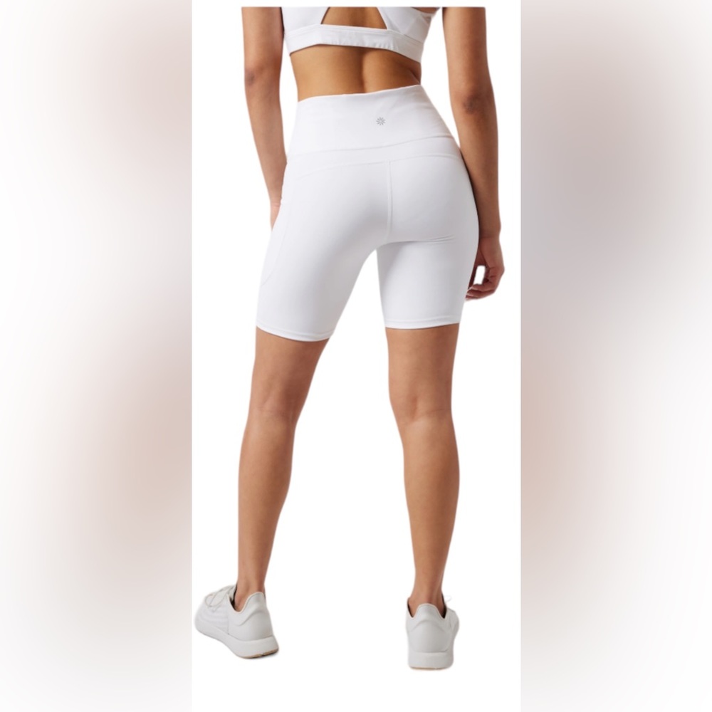 Athleta White High-Waist Bike Shorts